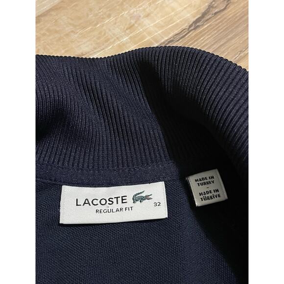 Lacoste Navy Blue Track Jacket Women's 32 US XS Full Zip Paris White Stripe - Picture 6 of 11